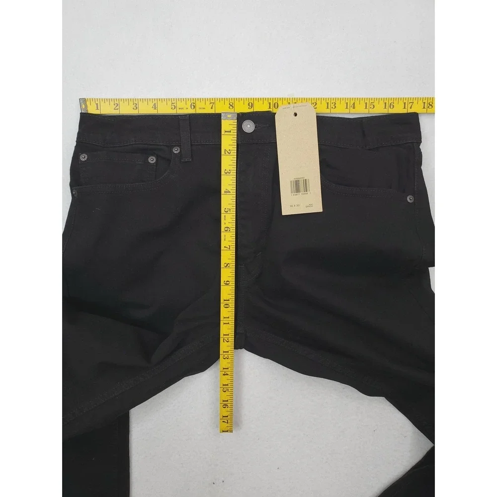 Levis 505 Jeans Mens 36x30 Black Regular Straight Leg Stretch Denim Pants